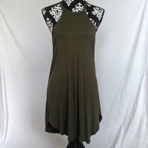 Olive green halter neck dress